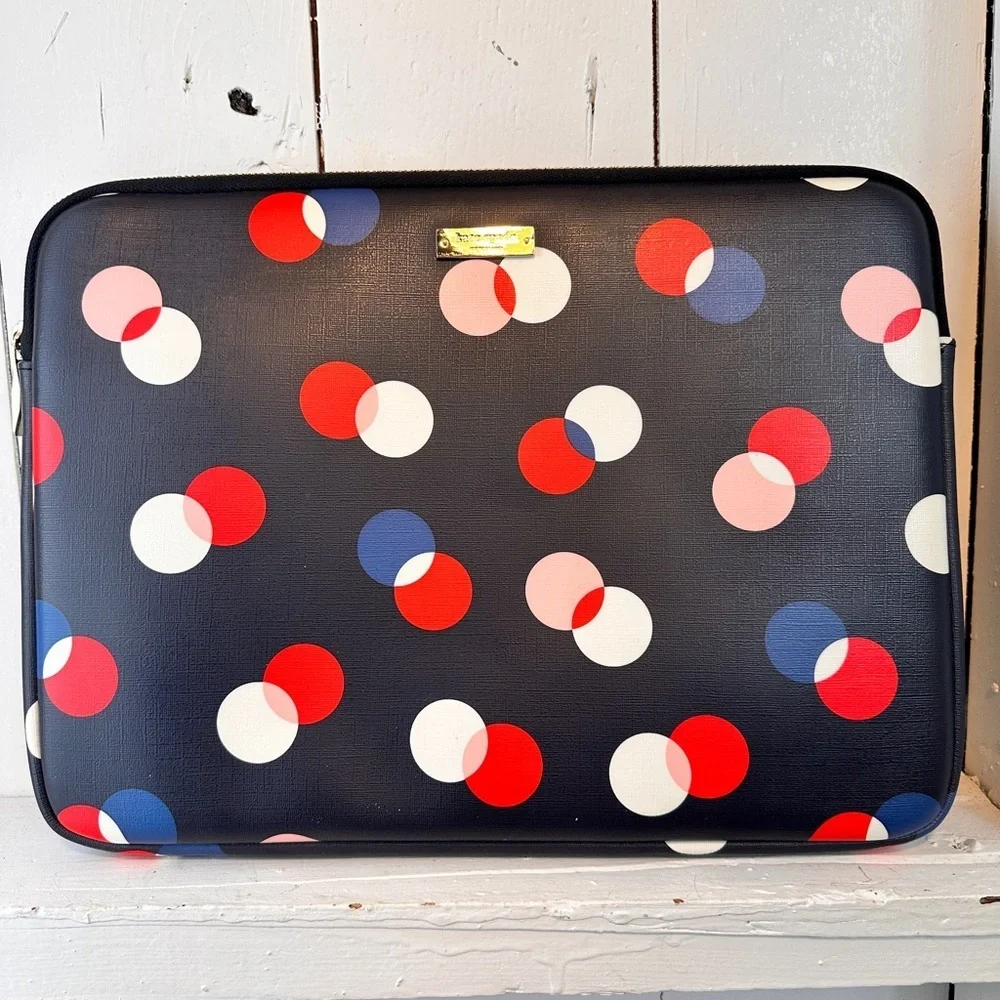 Kate Spade Padded Laptop / Tablet Sleeve Polka Dots Chic & Functional